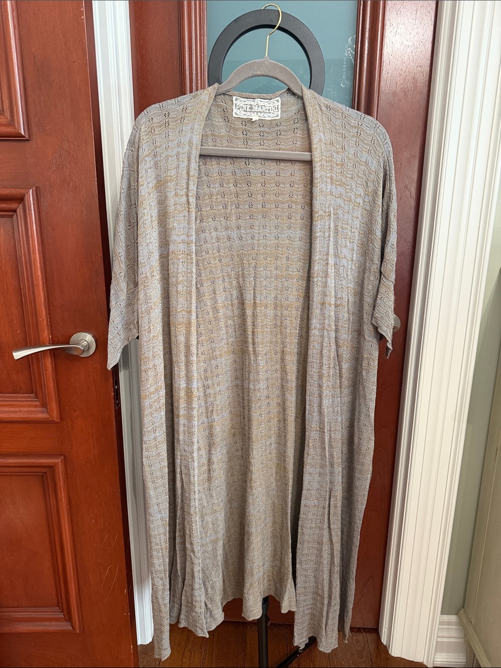 Lightweight Taupe Open Cardigan